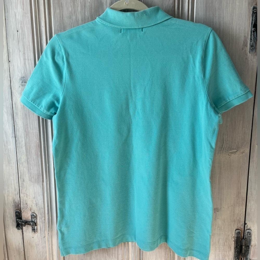 LAUREN RALPH LAUREN pastel Blue shortsleeve Polo shirt petite L tennis prep - Picture 4 of 8